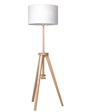 Wooden floor lamp