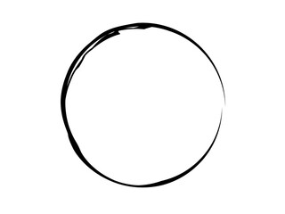 Grunge circle isolated on the white background.Grunge oval shape made for marking.