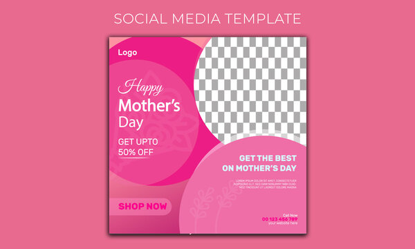 Mothers day social media post banner template istygraphic