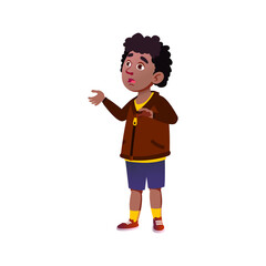 shocked schoolboy saw highest mountain cartoon vector. shocked schoolboy saw highest mountain character. isolated flat cartoon illustration