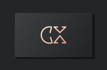 Abstract luxury initial letter CX logo.
