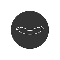 Sausage meat link or wiener dog flat vector line icon