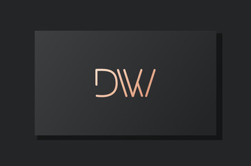 Abstract luxury initial letter DW logo.