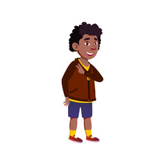 african boy child gesturing peace to friend in park cartoon vector. african boy child gesturing peace to friend in park character. isolated flat cartoon illustration