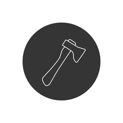 Axe vector line icon on white