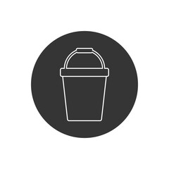 Pail Line Icon Logo Template Vector