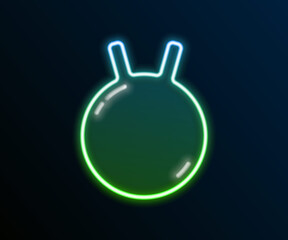 Glowing neon line Kettlebell icon isolated on black background. Sport equipment. Colorful outline concept. Vector