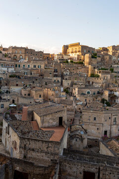 sunrise in Matera. The city of stones. A landscape in Basilicata