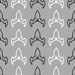 Monochrome seamless pattern with geometric ornament.