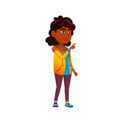 sad african girl in broken elevator cartoon vector. sad african girl in broken elevator character. isolated flat cartoon illustration
