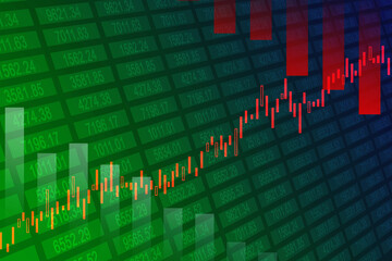 2d rendering Stock market online business concept. business Graph 
