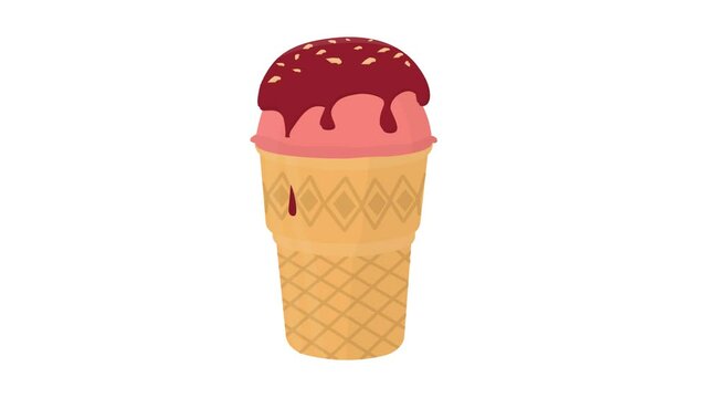 Ice cream. Ice cream cup animation, alpha channel enabled. Cartoon