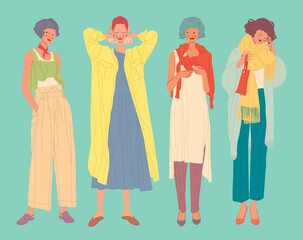 Diverse women faces, women different style