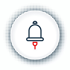 Line Ringing alarm bell icon isolated on white background. Fire alarm system. Service bell, handbell sign, notification symbol. Colorful outline concept. Vector