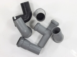 plastic fittings for plumbing and bends and joints joints