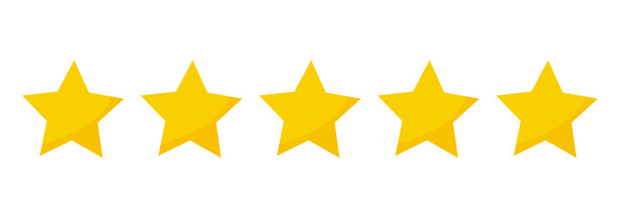 Set of five stars. Rating. Vector graphics