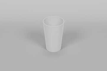 Paper coffee cup on light grey background. Mock up. - 438874130