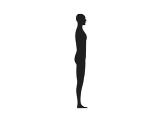 Fototapeta na wymiar Side view of a male human body silhouette.