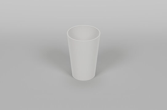 Paper coffee cup on light grey background. Mock up.
