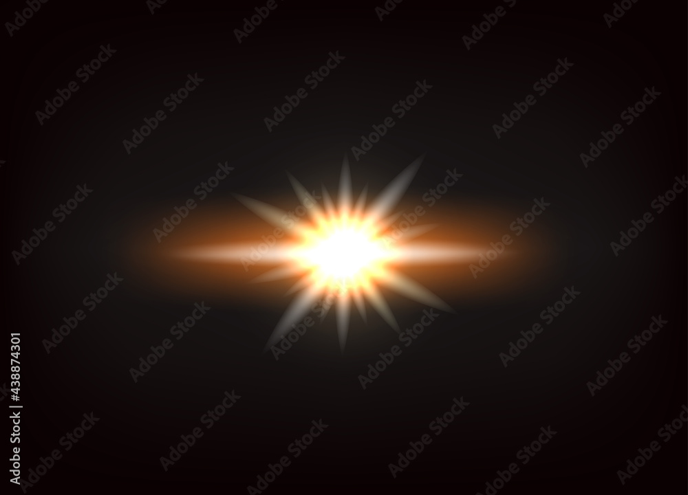 Poster bright flash effect on dark background