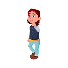 Obraz premium thoughtful boy thinking about chemical problem at school cartoon vector. thoughtful boy thinking about chemical problem at school character. isolated flat cartoon illustration
