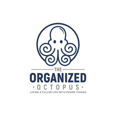 the organized octopus logo design