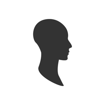 Gender neutral profile avatar. Side view of an anonymous person face.