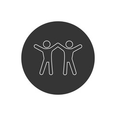 Friends line icon. LGBT vector illustration. Two men standing together. symbol isolated on white