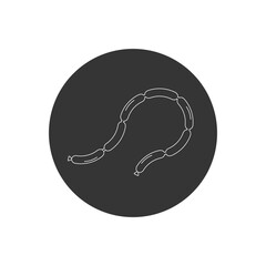 Sausages meat link or wiener dog flat vector line icon