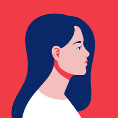 Portrait of a beautiful woman in profile