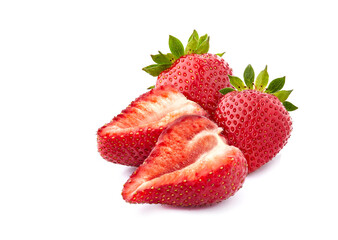 Strawberries Isolated on White Background. Ripe berries isolated.