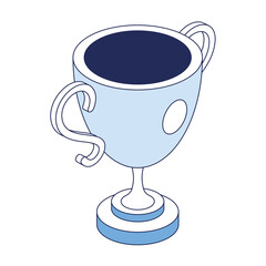 Cup award. Vector 3d line isometric, color web icons, new flat style. Creative design idea for infographics.