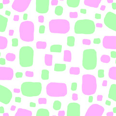 Seamless background with pink and green squares.