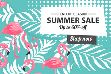 Summer sale banner template, Summer sale bright background for your advertisement