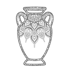 Mosaic Art Flower vase with flowers illustration