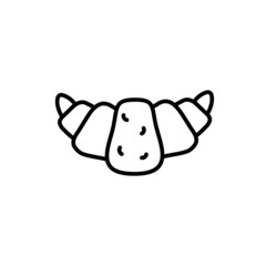 Croissant vector sketch icon isolated on the background.Croissant icon. Croissant sketch icons for an infographic, website, or app. Croissant in line art style.