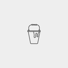 Paint bucket vector icon illustration sign