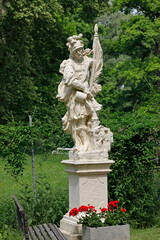 Obraz premium Ein Florian-Statue im Weinviertel, Niederösterreich