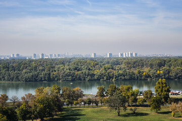 Kalemegdan Park (Kalemegdan) - Belgrade’s central park on a hill overlooking the Sava and Danube confluence, on the eastern side of the river Sava. Belgrade. Serbia.