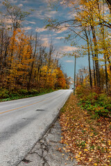 Highway of changed colors - Beautiful fall in Central Canada