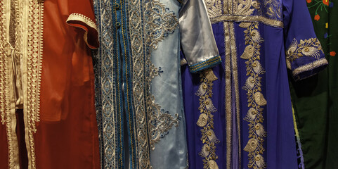Moroccan dresses and fabrics