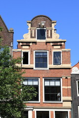 Amsterdam Oudezijds Voorburgwal Canal Historic Red Brick House Facade