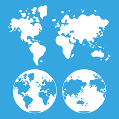 World map flat cartoon vector