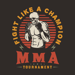 MMA fight club mixed martial arts emblem