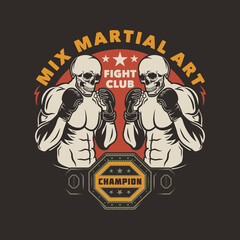 Fototapeta na wymiar MMA fight club mixed martial arts emblem