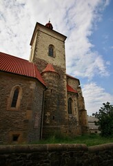 Church of St. Stephen in Kouřim, Czech Republic. It was built at the same time as the city was built in 13. century as a three-nave basilica and is an example of the so-called Burgundian style.