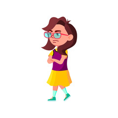 sad caucasian girl offended by parents in toy store cartoon vector. sad caucasian girl offended by parents in toy store character. isolated flat cartoon illustration