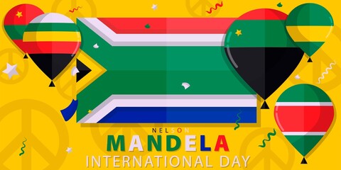 Vector illustration Nelson Mandela international day