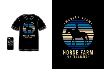 Horse farm,t-shirt merchandise siluet mockup typography