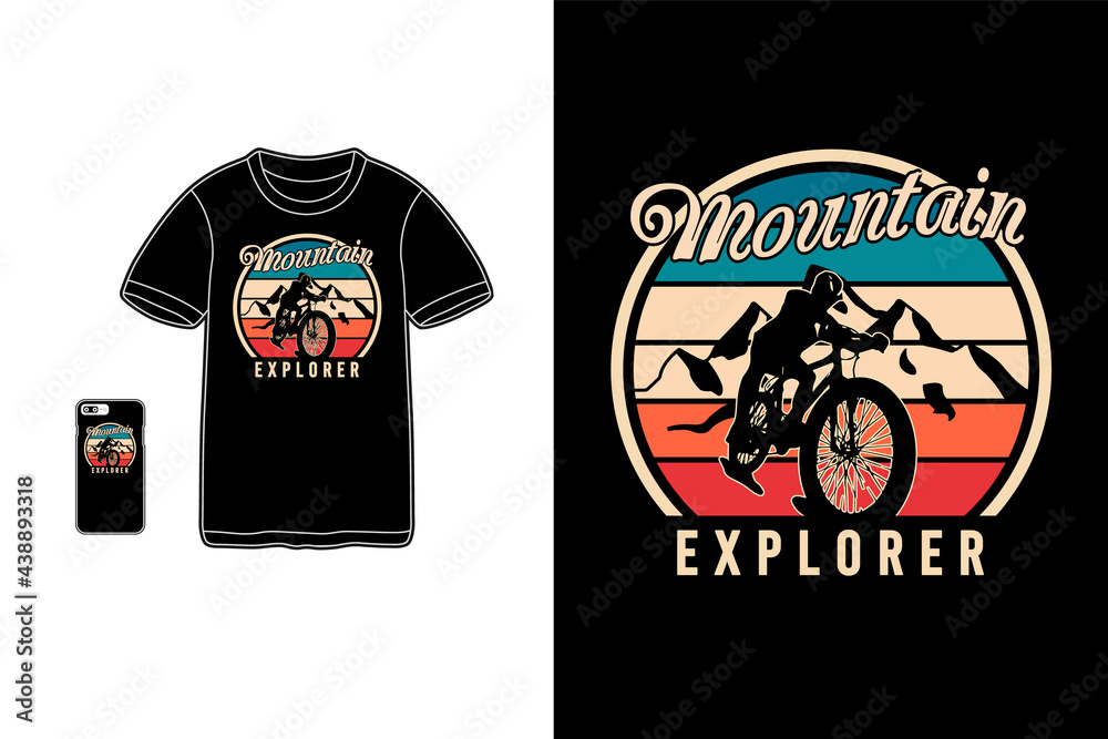 Wall mural mountain explorer,t-shirt merchandise siluet mockup typography